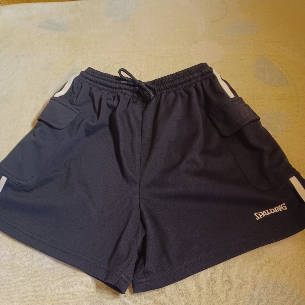 Spalding Activewear Vintage Women's Navy Athletic Shorts, Polyester, Size Small